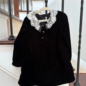 Elegant Black Velvet Janie and Jack 2T dress